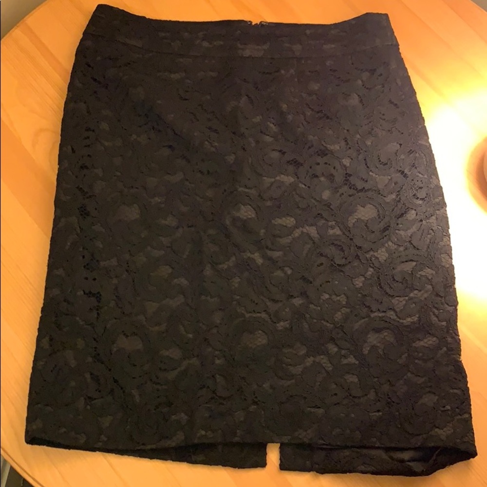 Banana Republic Black Lace Pencil Skirt Sz 8